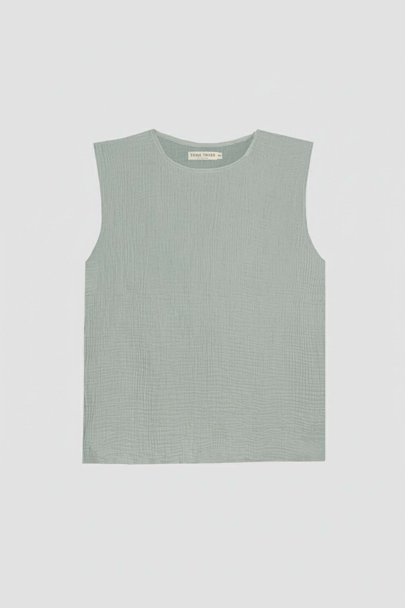 AngelWeave Almond Green Gauze Sleeveless T-Shirt