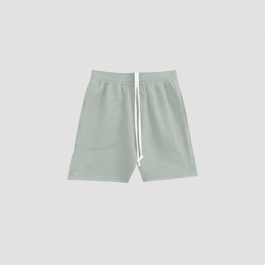 AngelWeave Almond Green Gauze Lounge Shorts