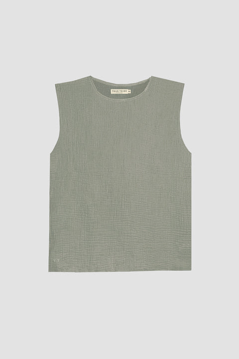 AngelWeave Khaki Gauze Sleeveless T-Shirt