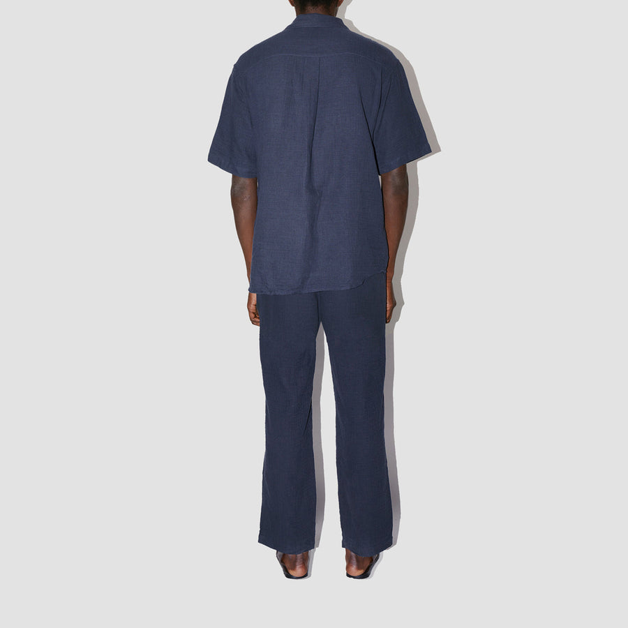 AngelWeave Dark Navy Gauze Resort Shirt