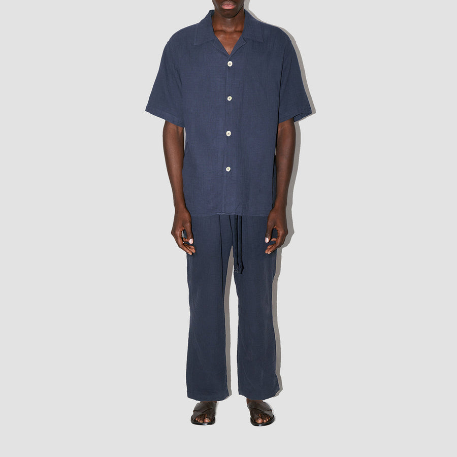 AngelWeave Dark Navy Gauze Resort Shirt