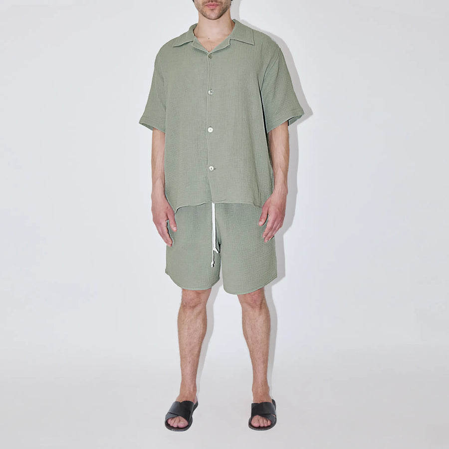 AngelWeave Khaki Gauze Resort Shirt