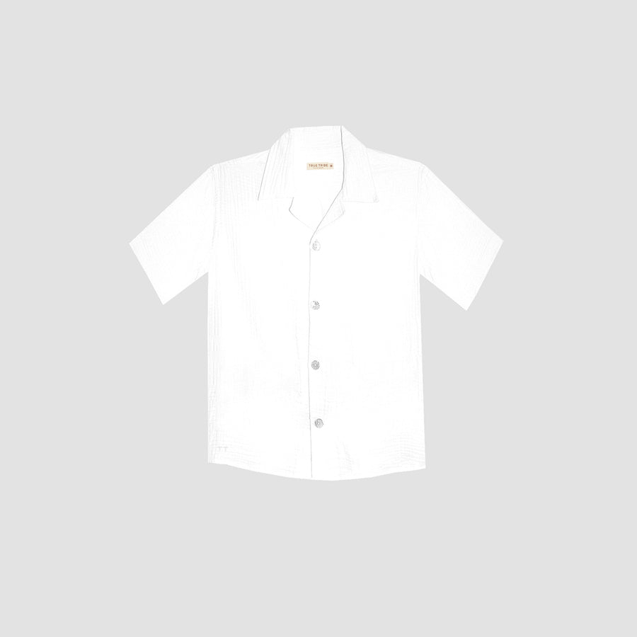 AngelWeave White Gauze Resort Shirt