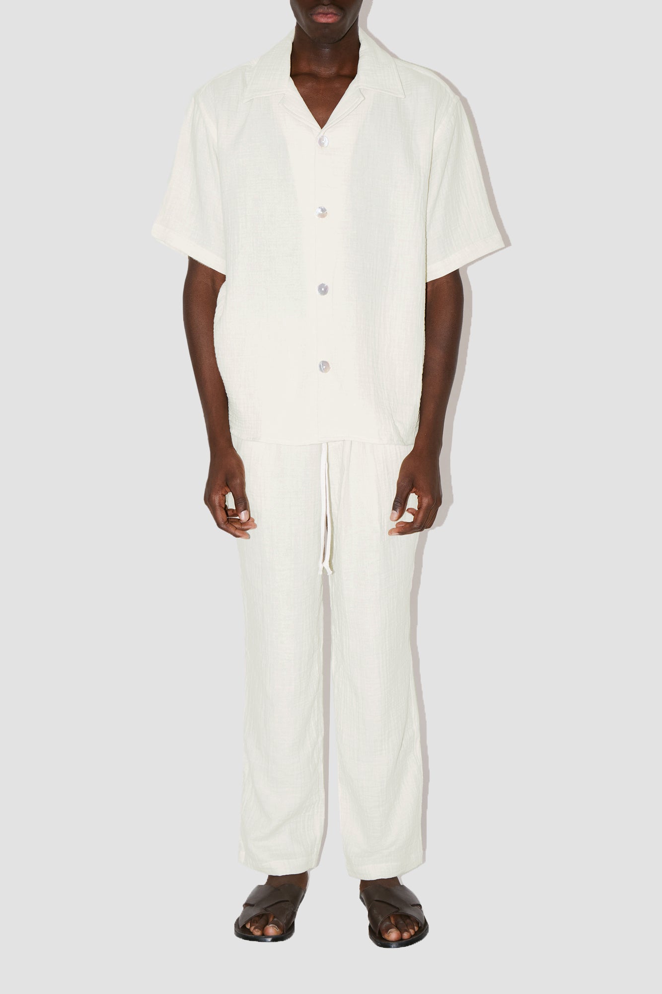 AngelWeave Ivory Gauze Resort Shirt