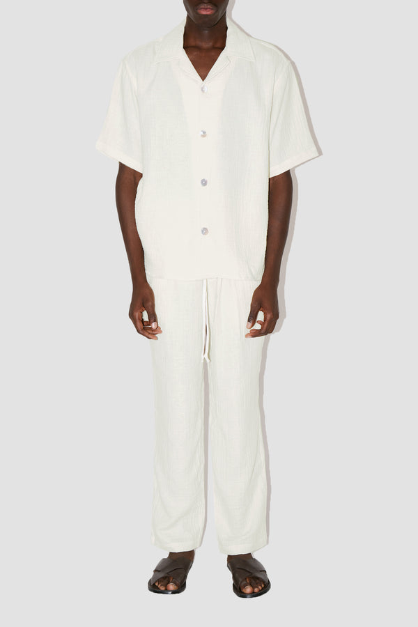 AngelWeave Ivory Gauze Resort Shirt
