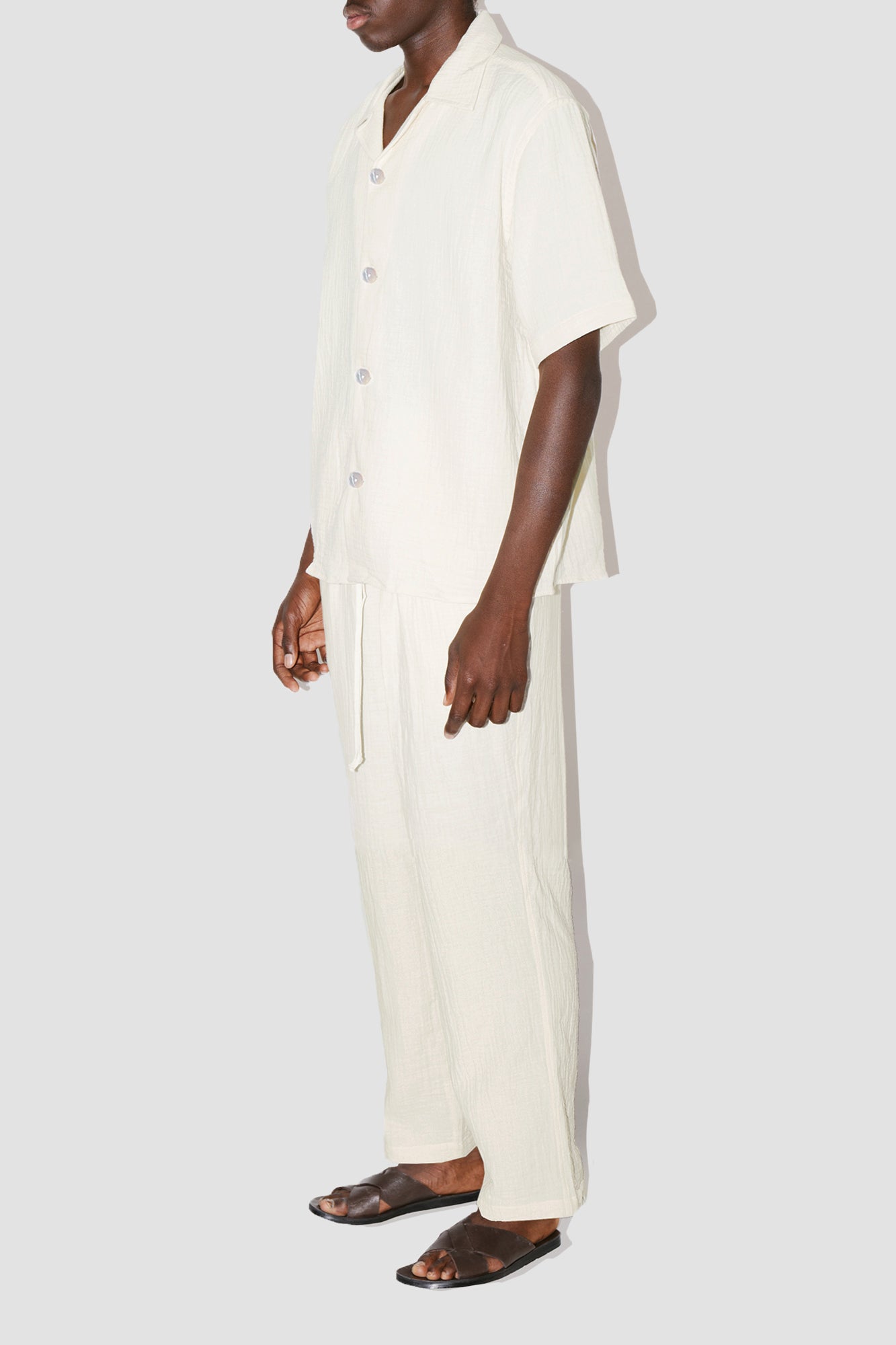 AngelWeave Ivory Gauze Resort Shirt