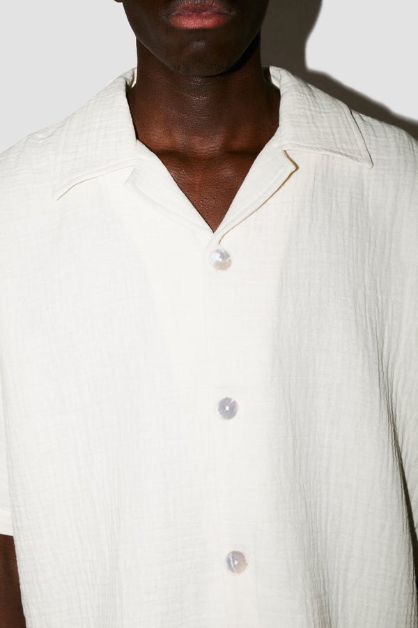 AngelWeave Ivory Gauze Resort Shirt