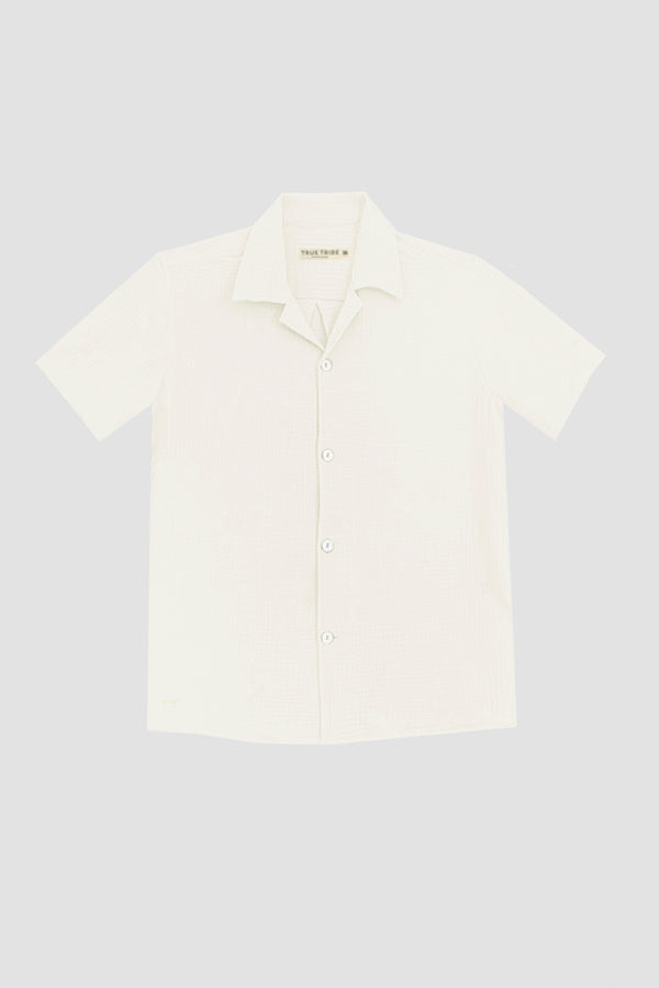 AngelWeave Ivory Gauze Resort Shirt