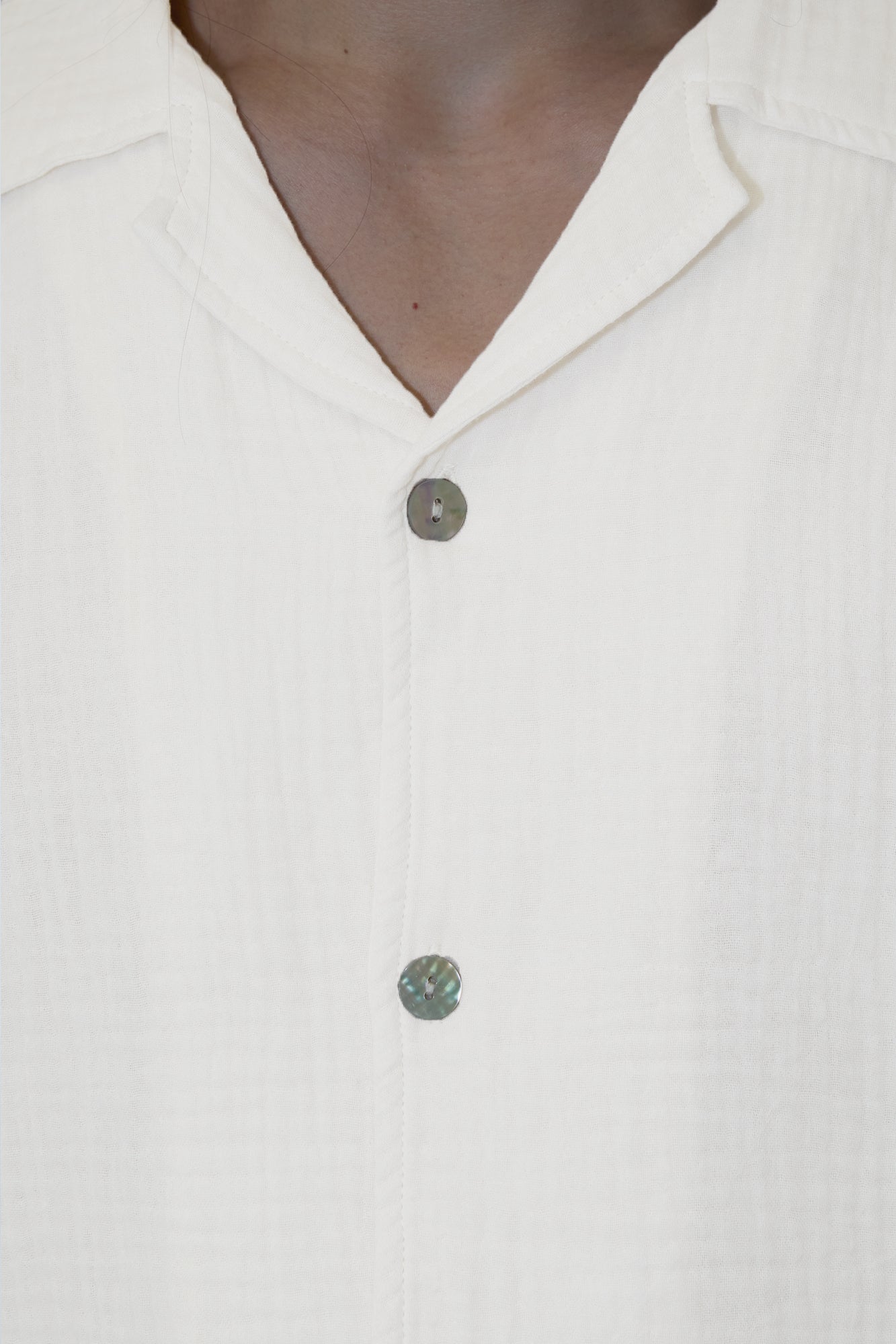 AngelWeave Ivory Gauze Long Sleeve Resort Shirt