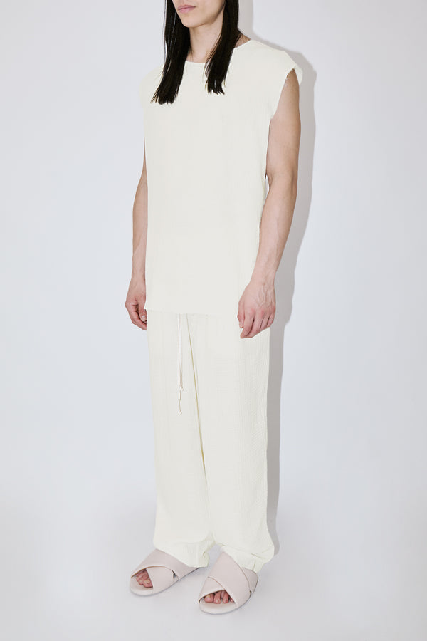 AngelWeave Ivory Gauze Sleeveless T-Shirt