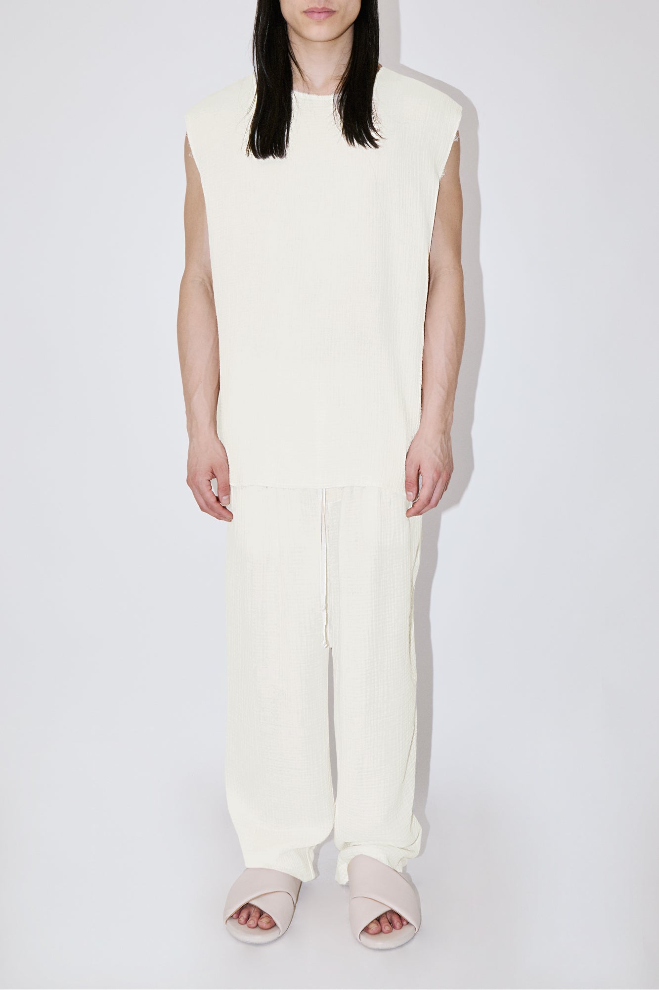 AngelWeave Ivory Gauze Sleeveless T-Shirt