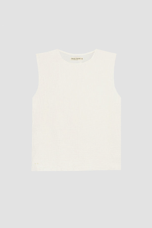 AngelWeave Ivory Gauze Sleeveless T-Shirt