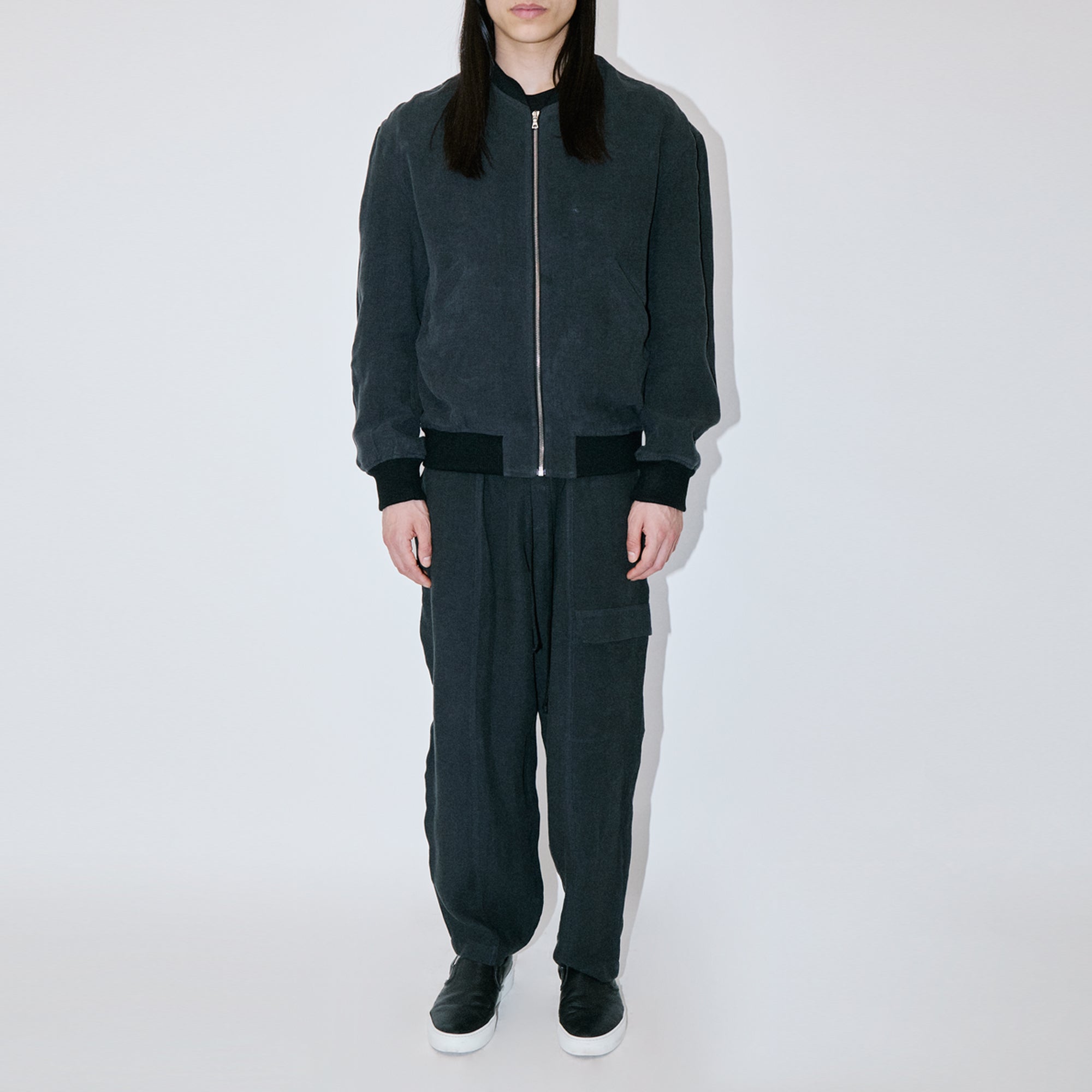 TerraLinen Black Bomber Jacket