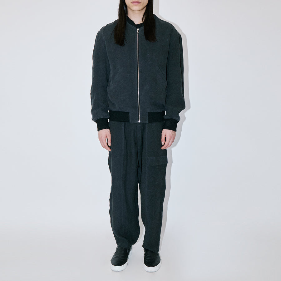 TerraLinen Black Bomber Jacket