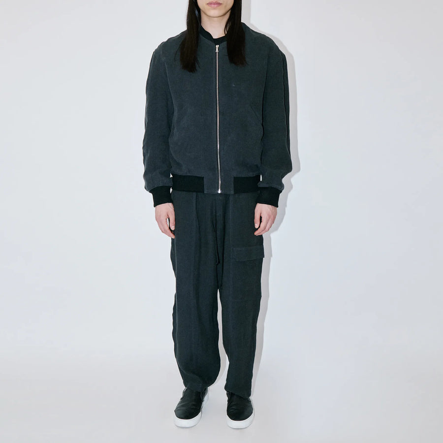 TerraLinen Black Bomber Jacket