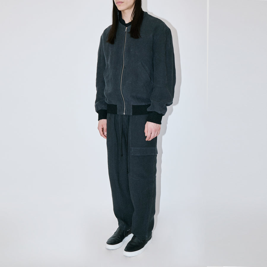 TerraLinen Black Bomber Jacket