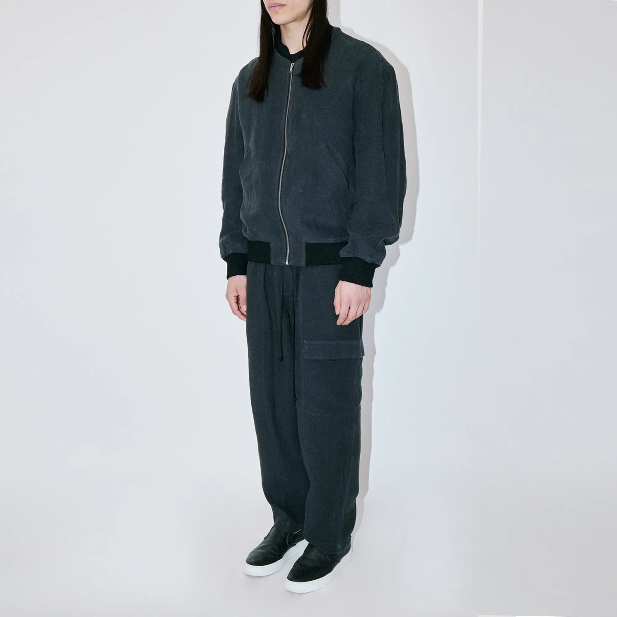 TerraLinen Black Bomber Jacket