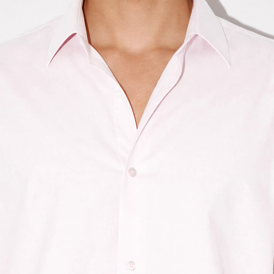 BreathAir Pink Cotton Voile Oversized Shirt