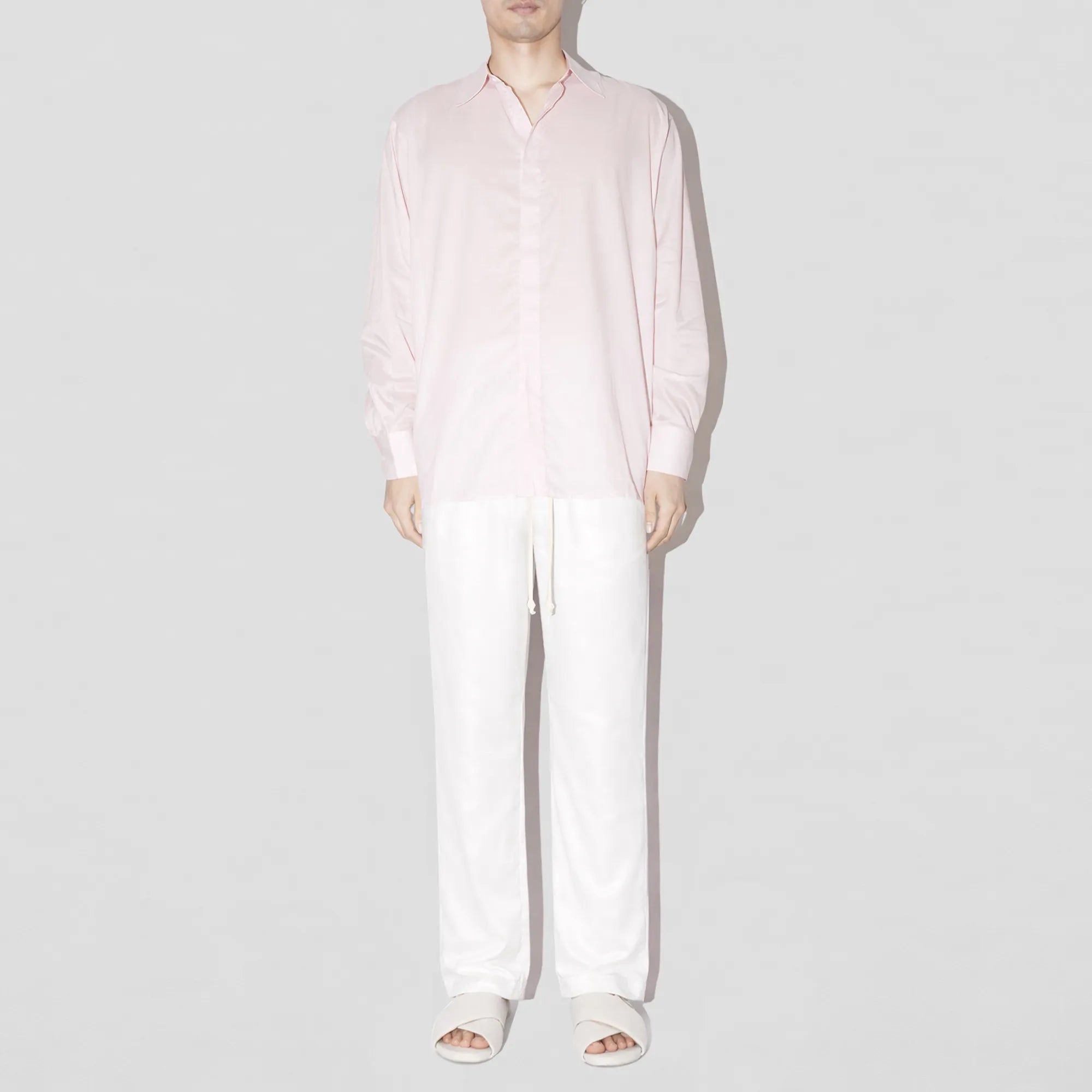 BreathAir Pink Cotton Voile Oversized Shirt