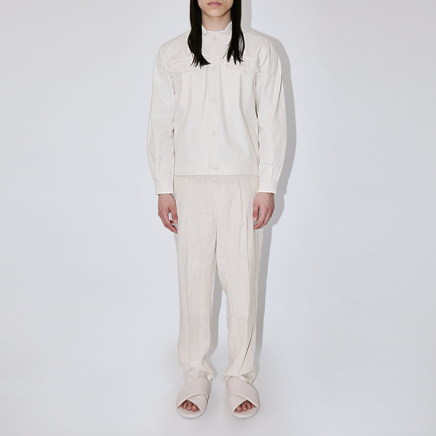 Ivory Canvas Denim Jacket