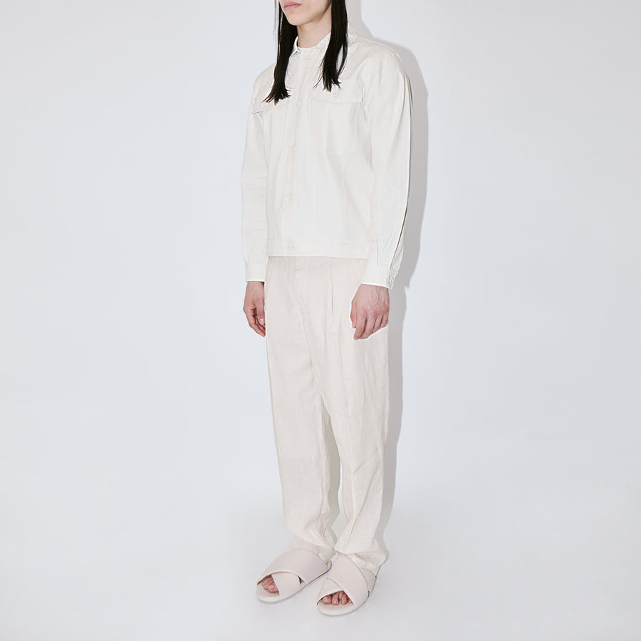 Ivory Canvas Denim Jacket