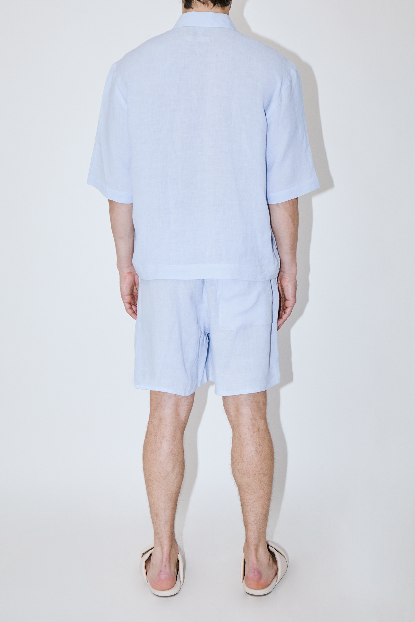TerraLinen Sky Blue Zip-Up Shirt