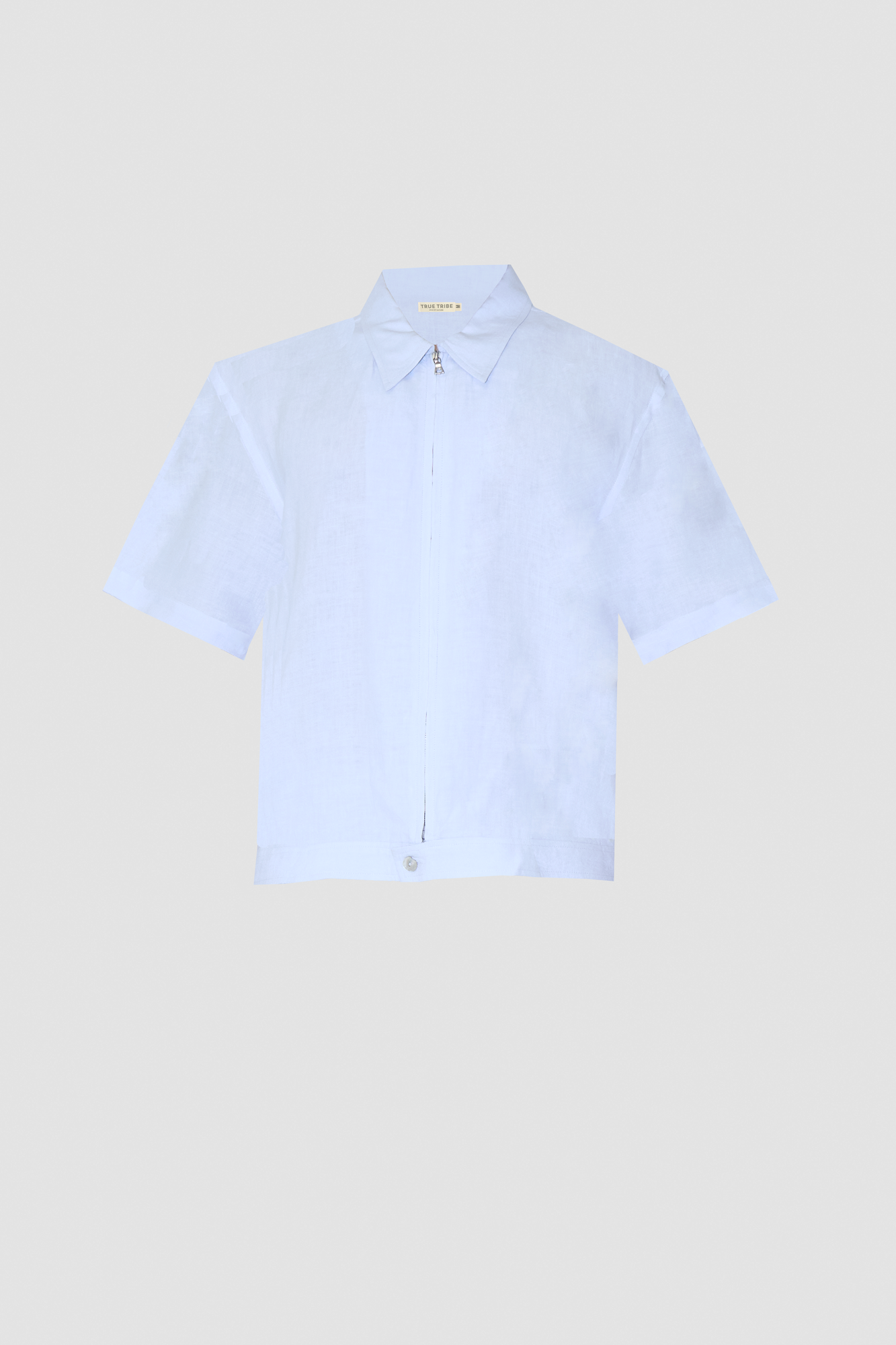 TerraLinen Sky Blue Zip-Up Shirt