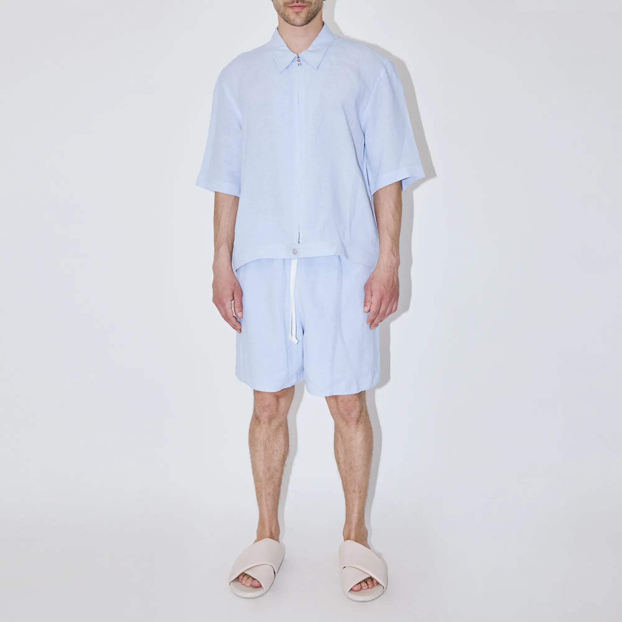 TerraLinen Sky Zip-Up Shirt