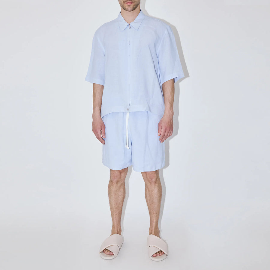 TerraLinen Sky Zip-Up Shirt