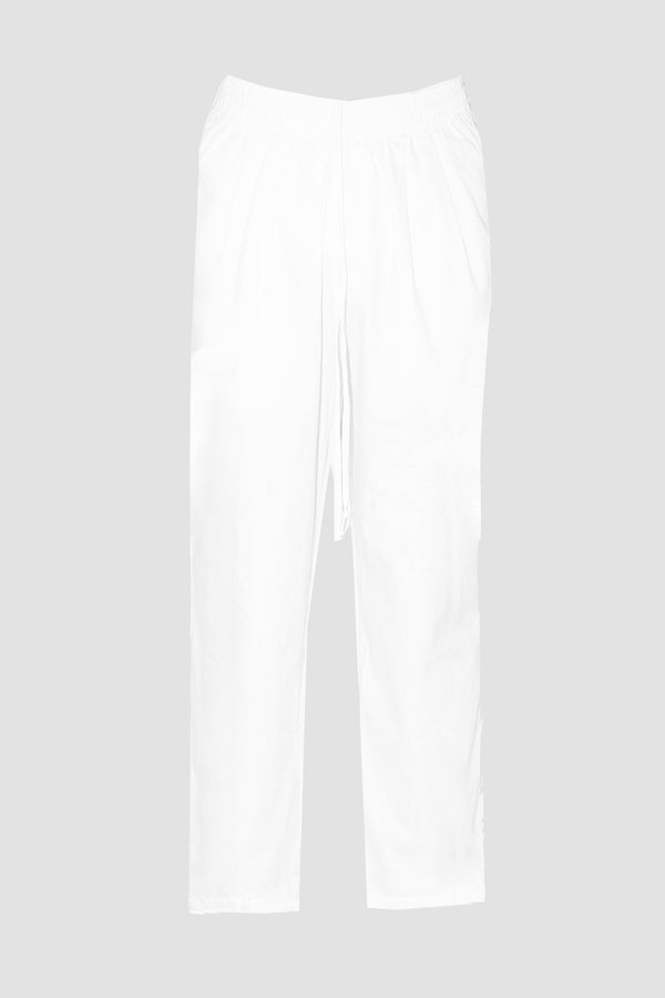 GizaFine WHITE SATIN LOUNGE PANTS