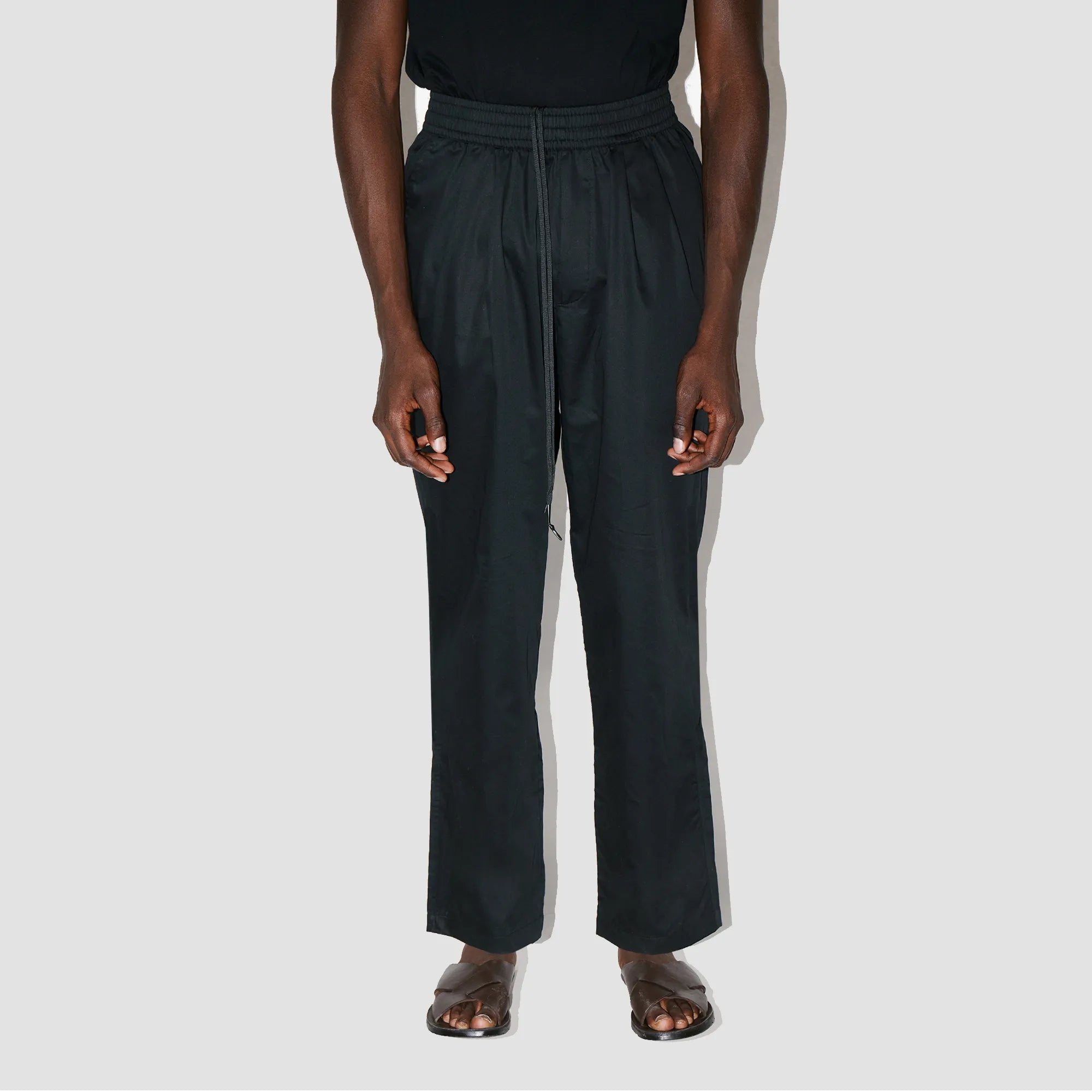 GizaFine Black Satin Lounge Pants