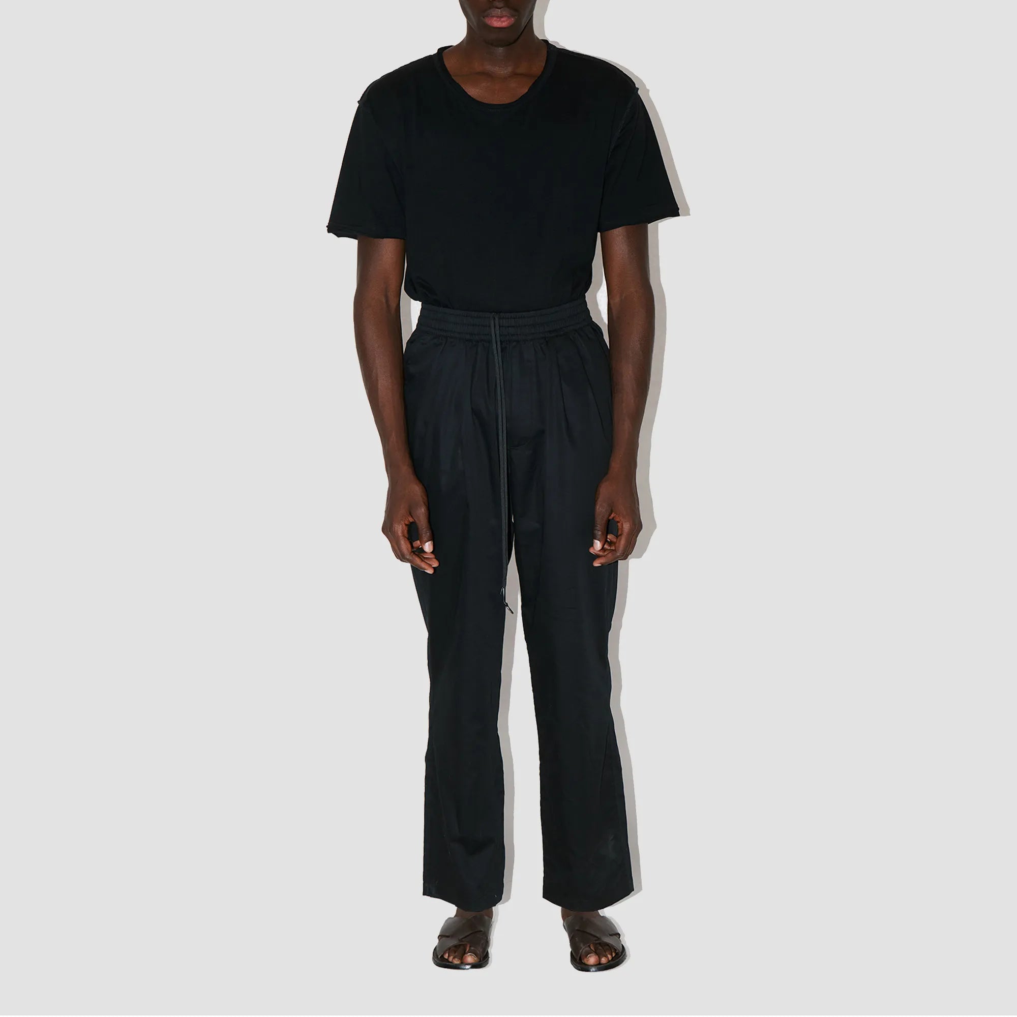GizaFine Black Satin Lounge Pants