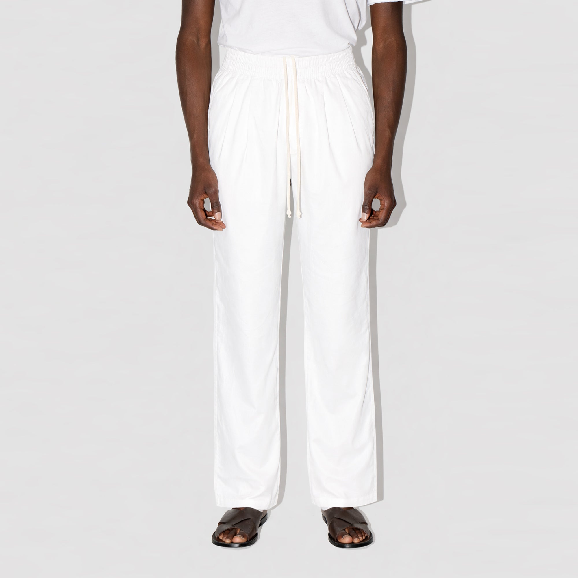 GizaFine White Satin Lounge Pants
