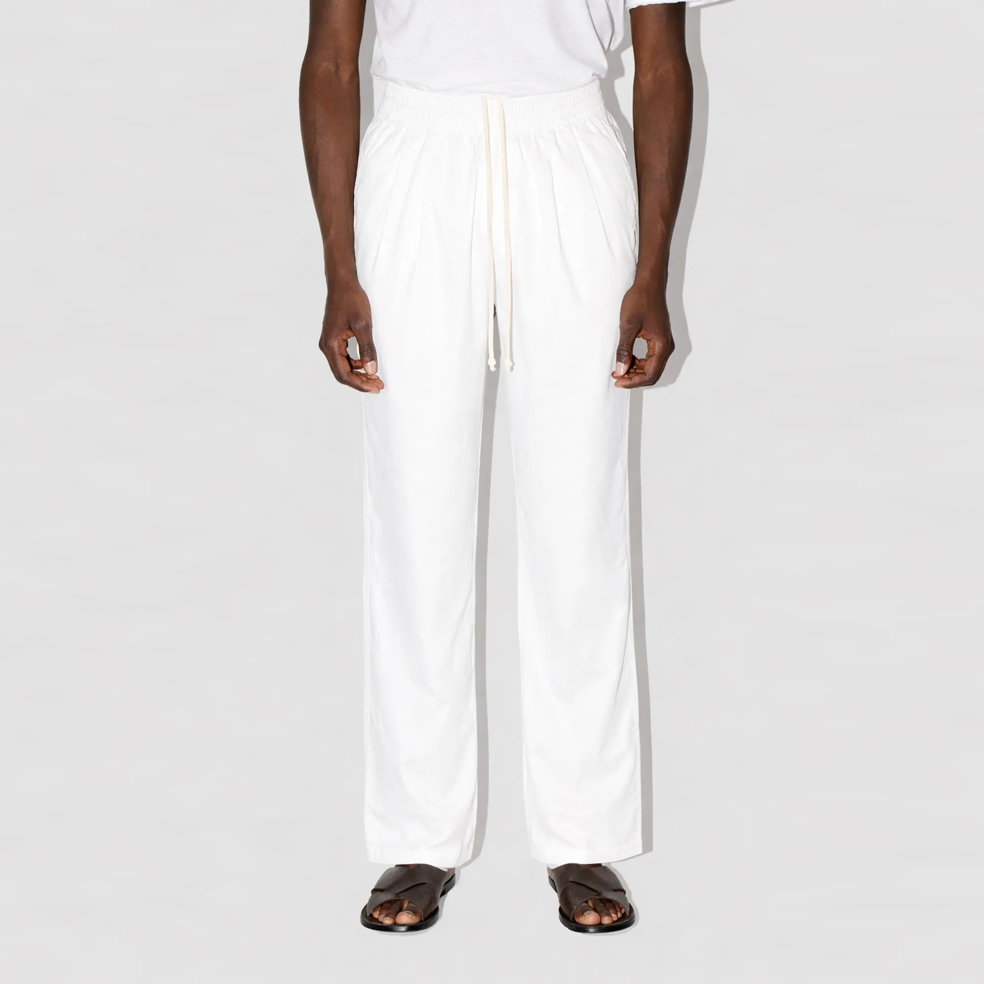 GizaFine White Satin Lounge Pants
