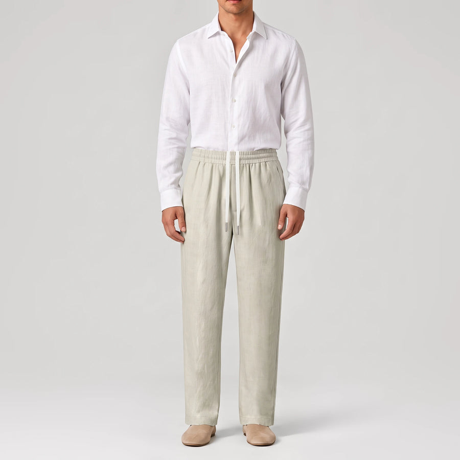 TerraLinen Almond Classic Pants, front view