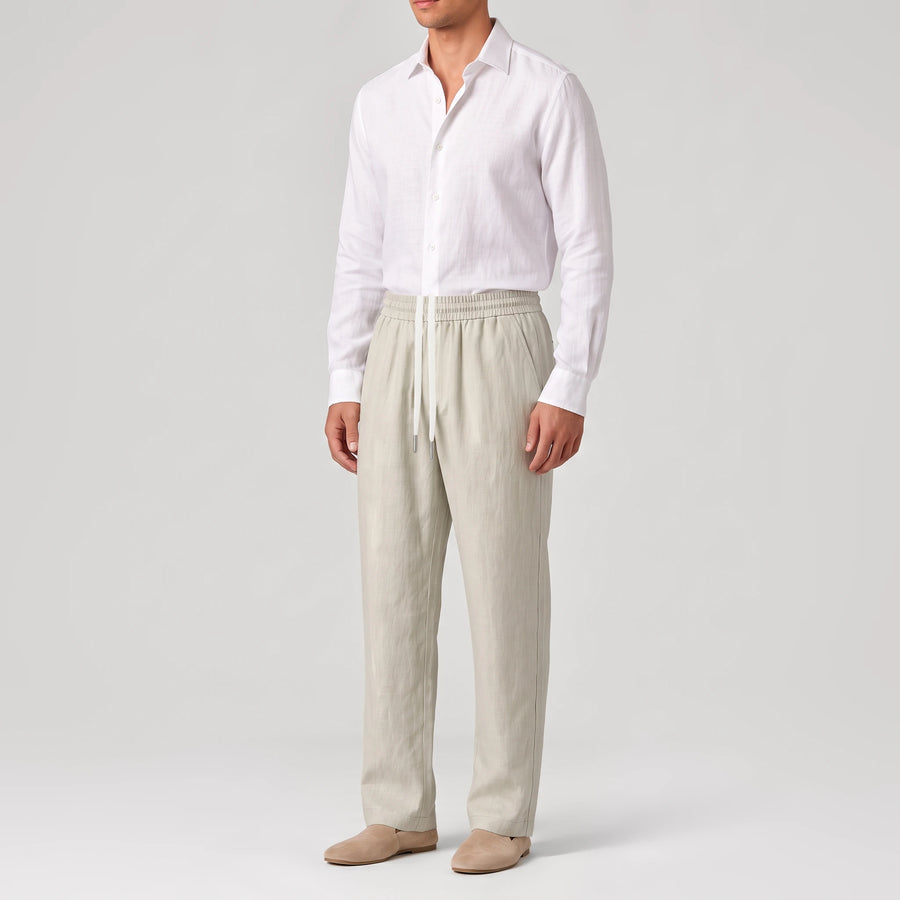 TerraLinen Almond Classic Pants, side view
