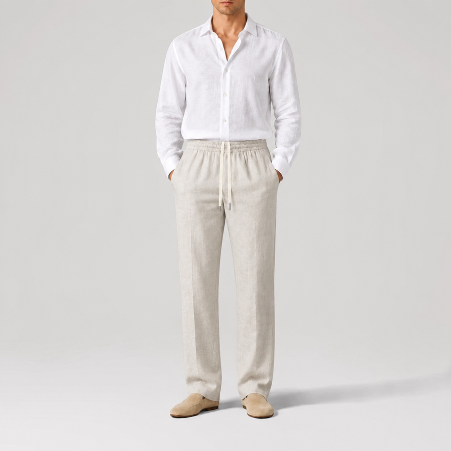 TerraLinen Sand Classic Pants, front view
