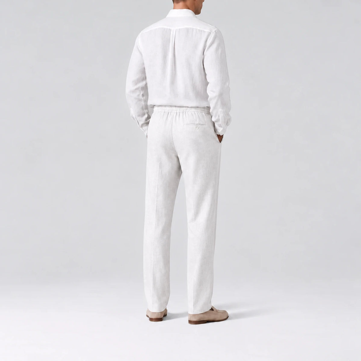 Pantalon classique TerraLinen White, vue de dos