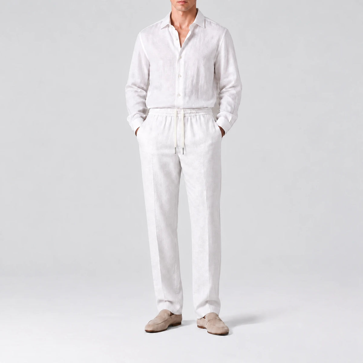Pantalon classique TerraLinen White, vue de face