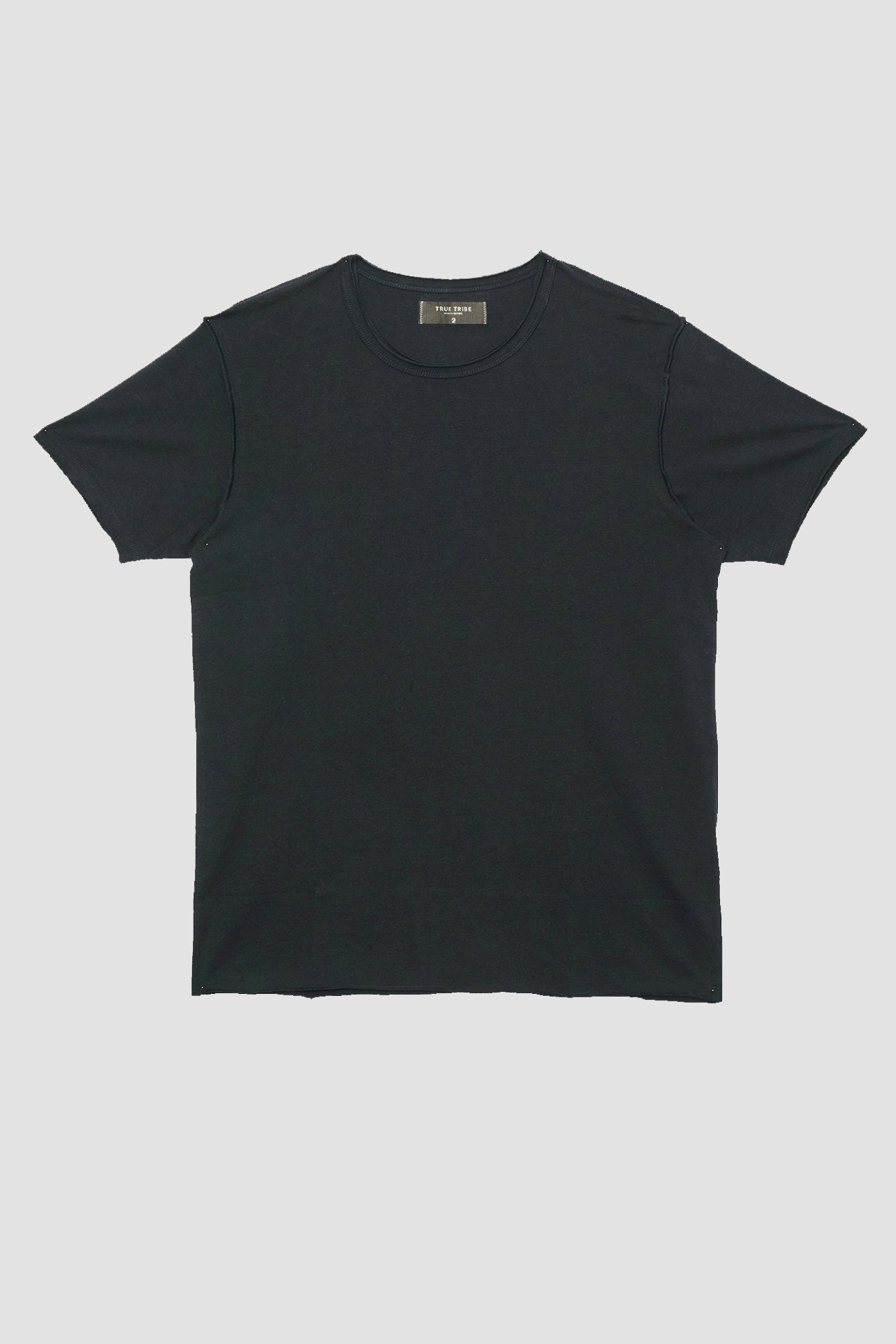 ElevaPima RAW EDGES OVERSIZED BLACK T-SHIRT