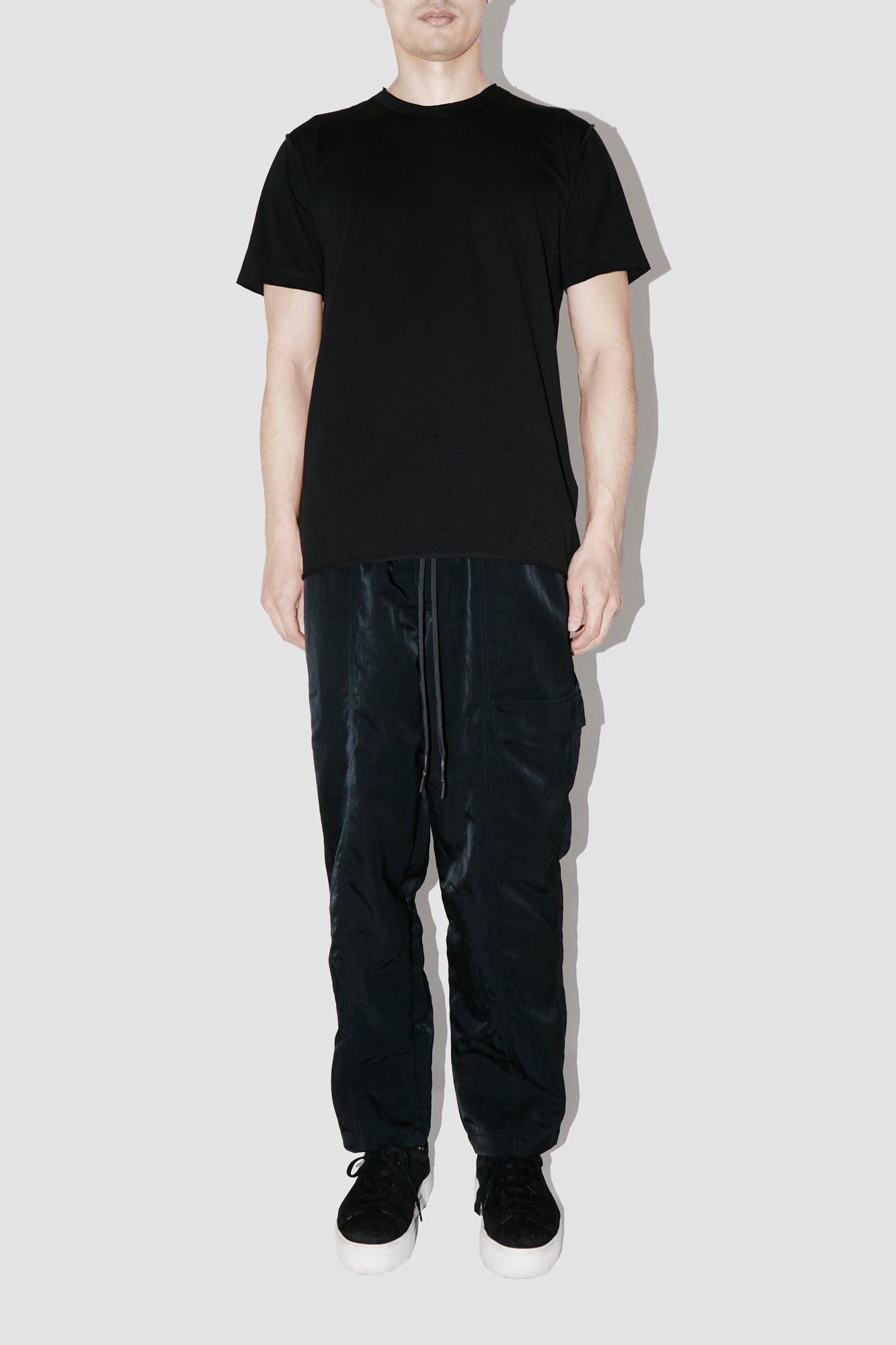 ElevaPima RAW EDGES OVERSIZED BLACK T-SHIRT