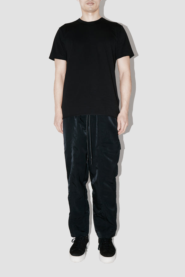 ElevaPima BLACK RAW EDGES OVERSIZED T-SHIRT