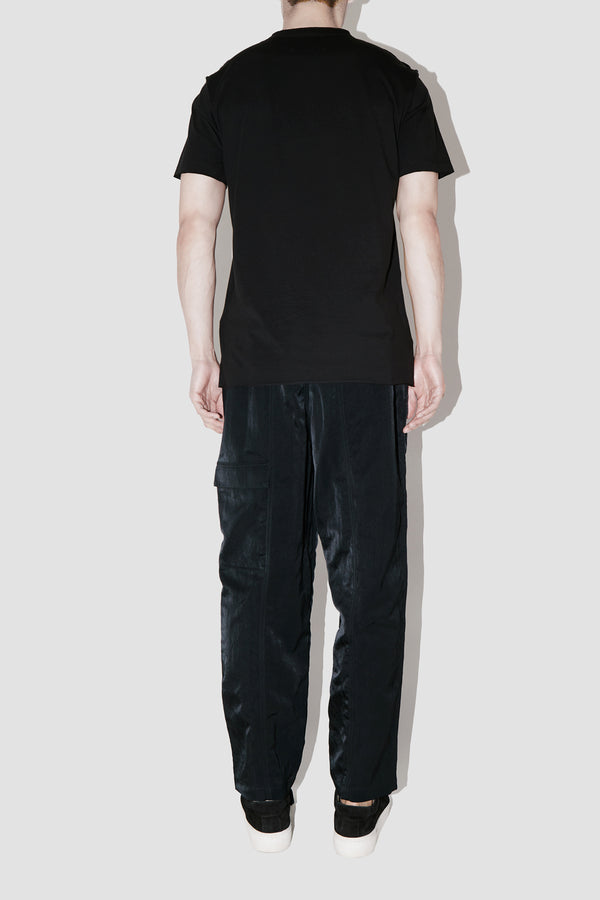 ElevaPima BLACK RAW EDGES OVERSIZED T-SHIRT