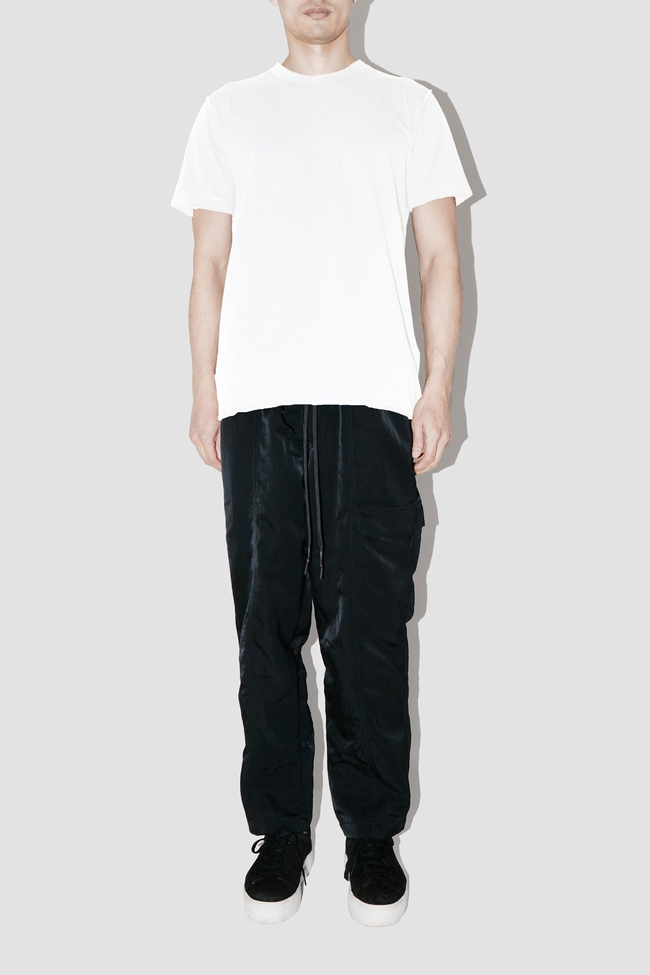 ElevaPima RAW EDGES OVERSIZED WHITE T-SHIRT