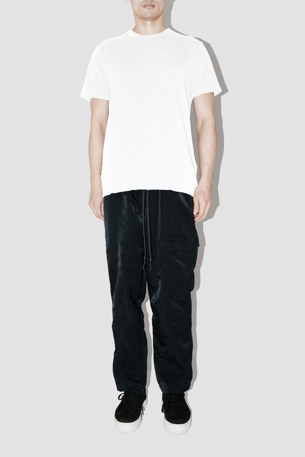 ElevaPima WHITE RAW EDGES OVERSIZED T-SHIRT