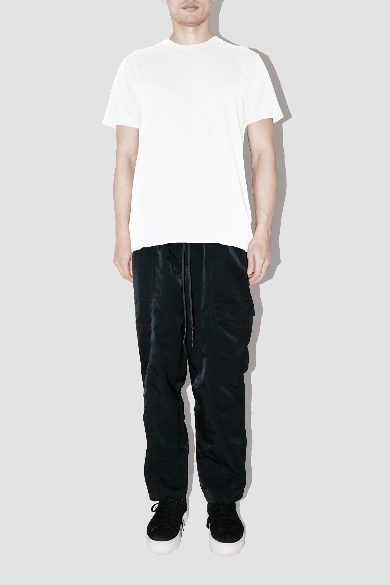 ElevaPima WHITE RAW EDGES OVERSIZED T-SHIRT