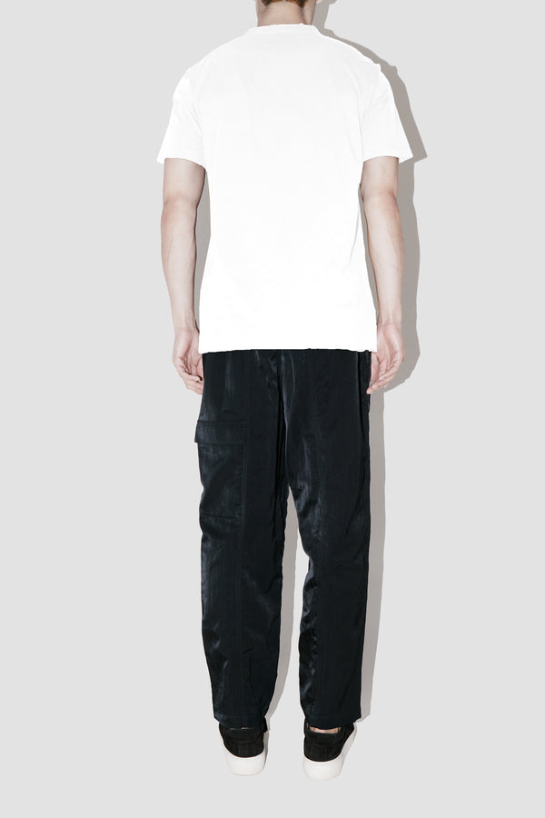 ElevaPima WHITE RAW EDGES OVERSIZED T-SHIRT