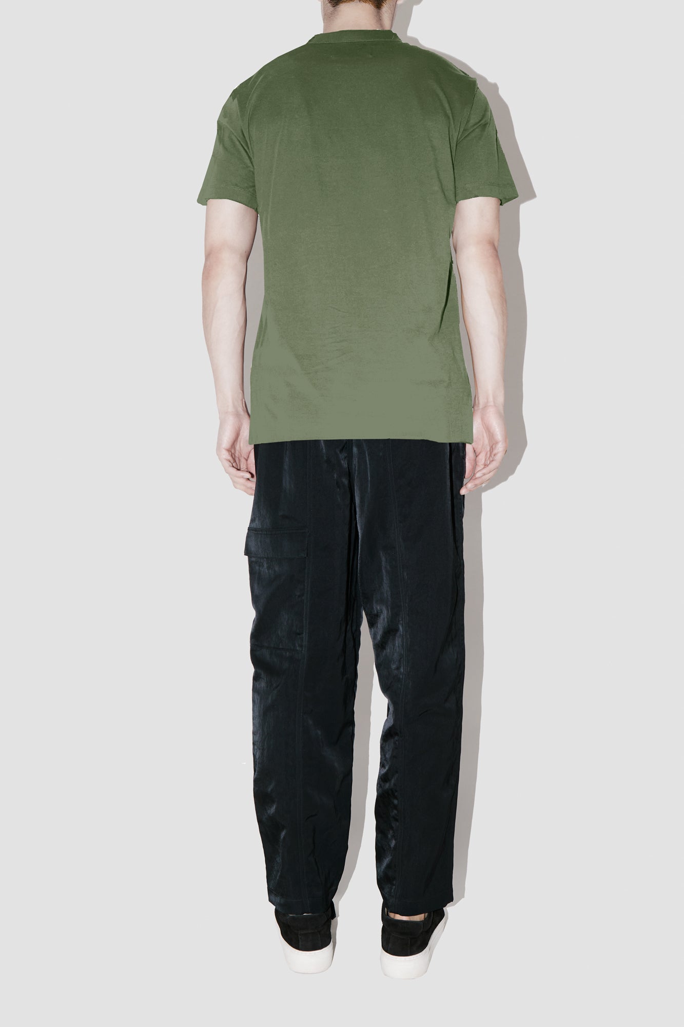 Khaki RAW EDGES OVERSIZED T-SHIRT