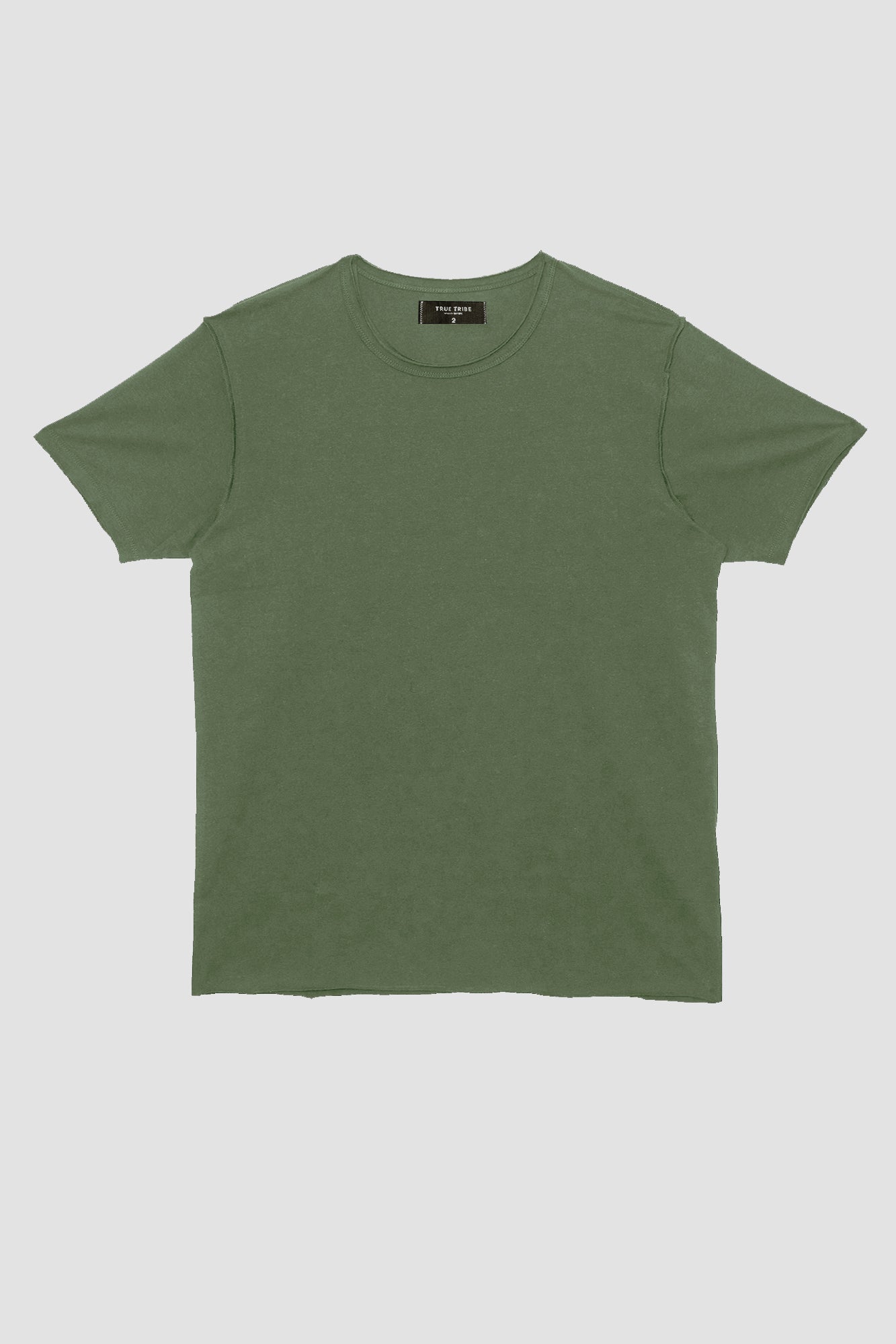 Khaki RAW EDGES OVERSIZED T-SHIRT