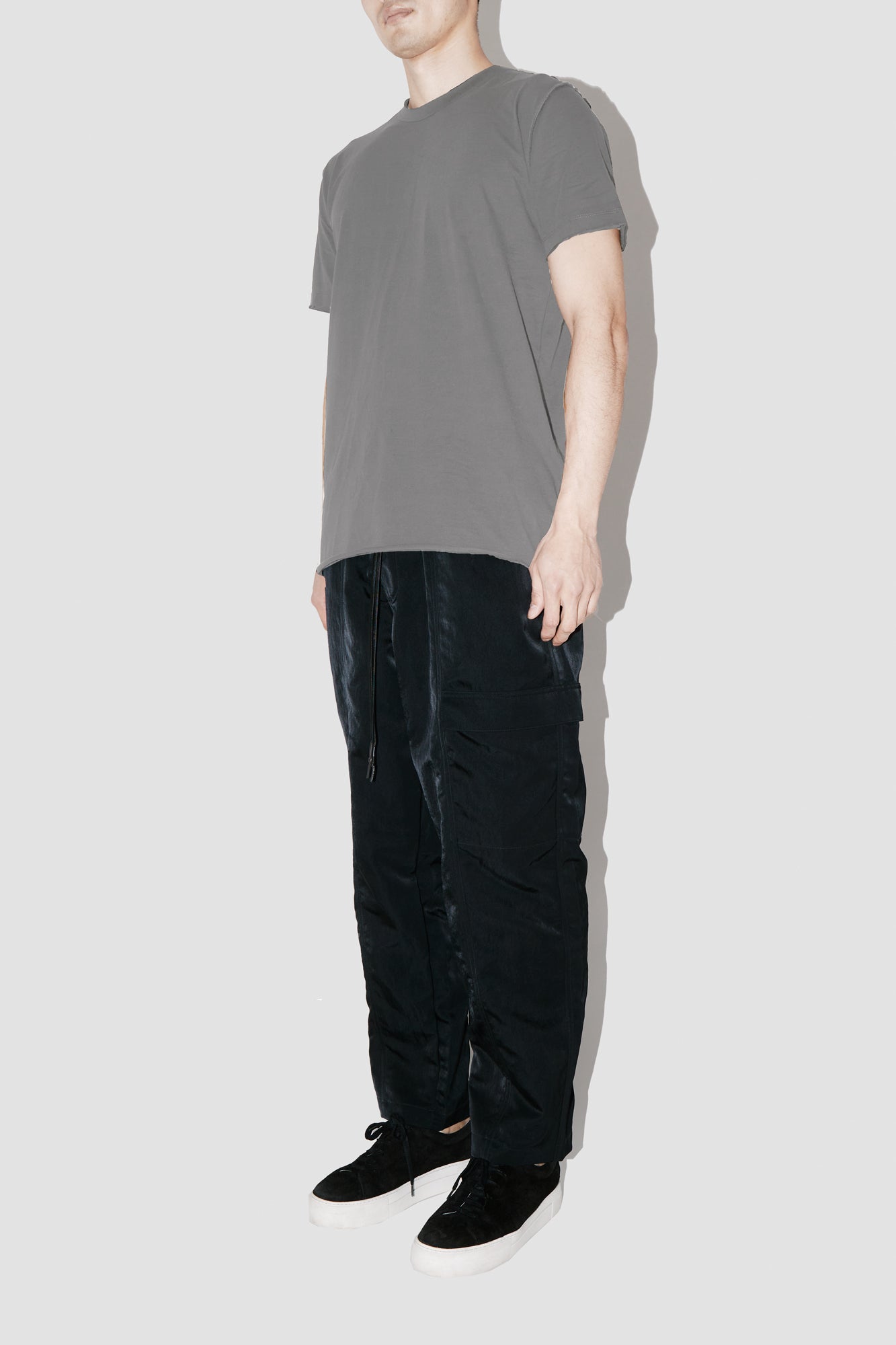 Taupe RAW EDGES OVERSIZED T-SHIRT